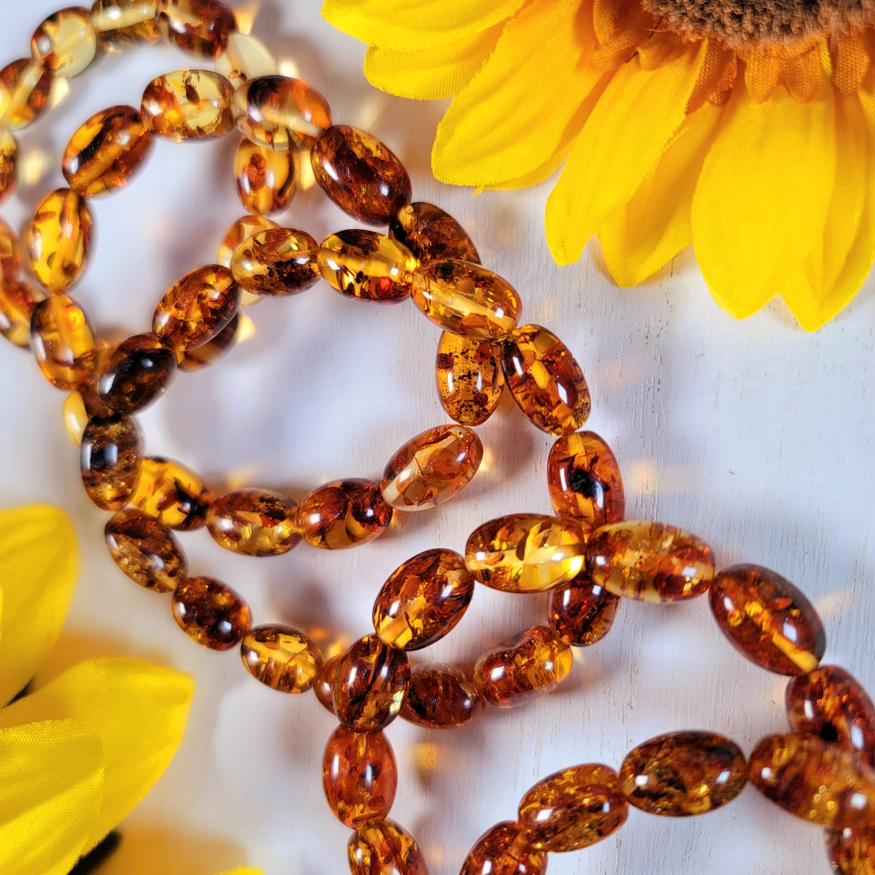 Baltic Amber Cylinder Bracelet for Joy and Optimism