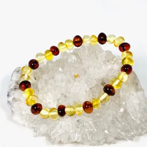 Baltic Amber mixed 5mm beaded bracelet AMB195