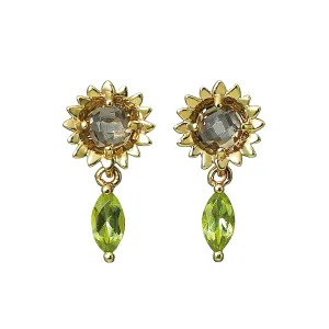[Birth Flower Jewelry] August - Sunflower Earrings (18K/10K Yellow Gold)