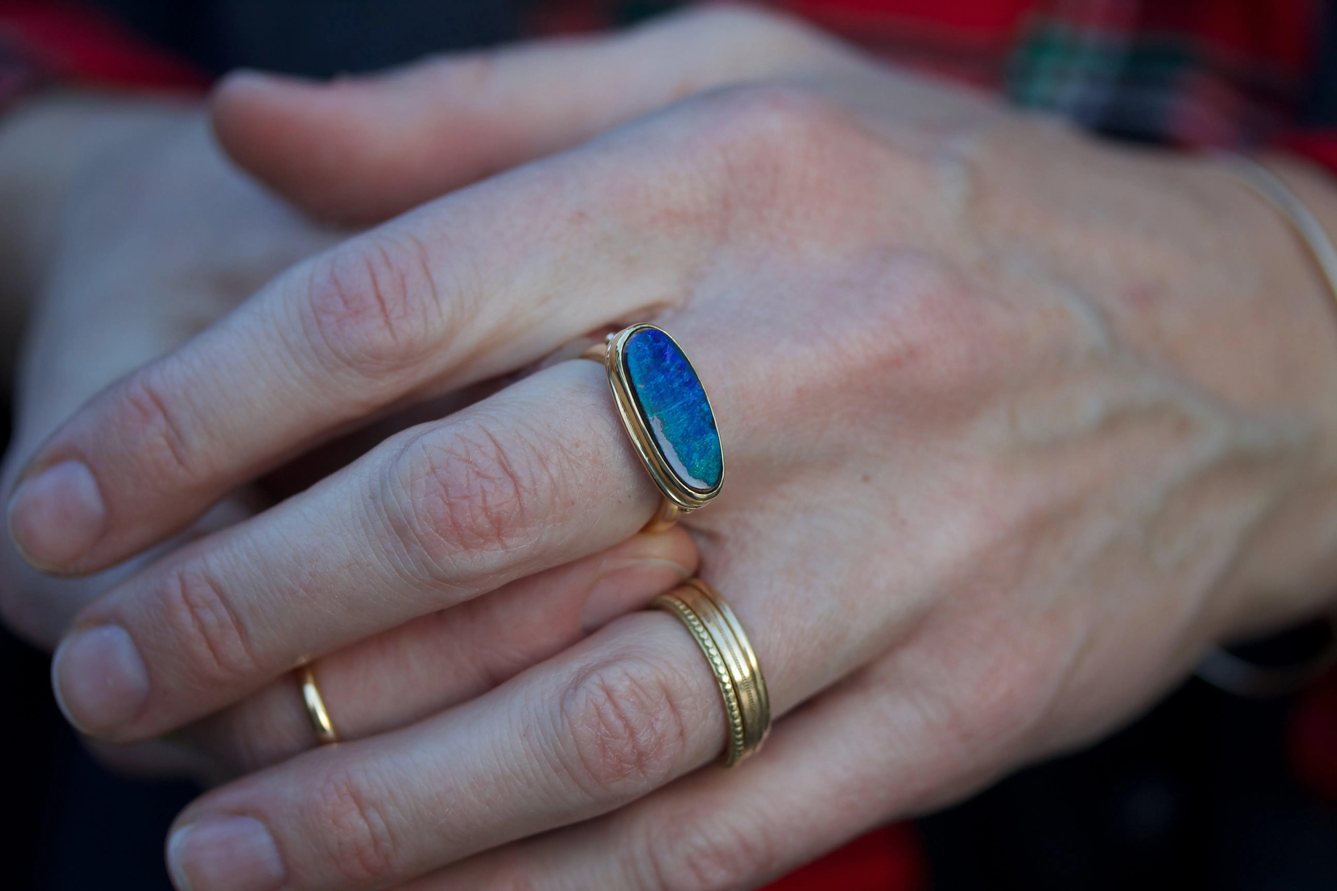 Boulder Opal Stackable Ring