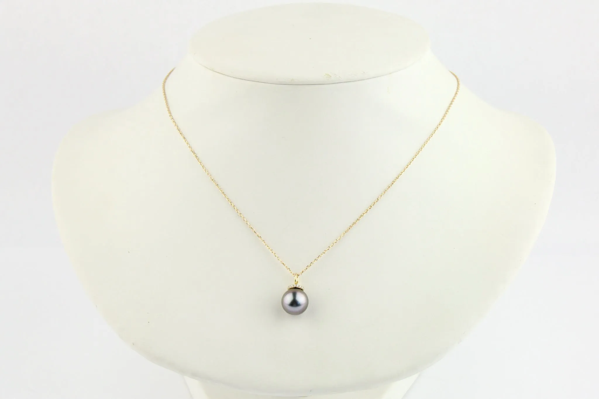 Bright Pink Tahitian Pearl & Diamond Halo Necklace