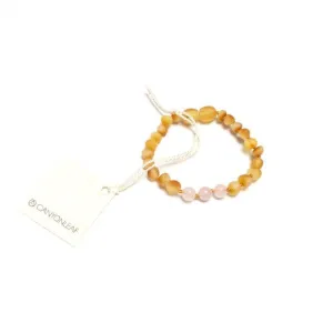 CanyonLeaf Raw Honey Amber   Rose Quartz Anklet or Bracelet
