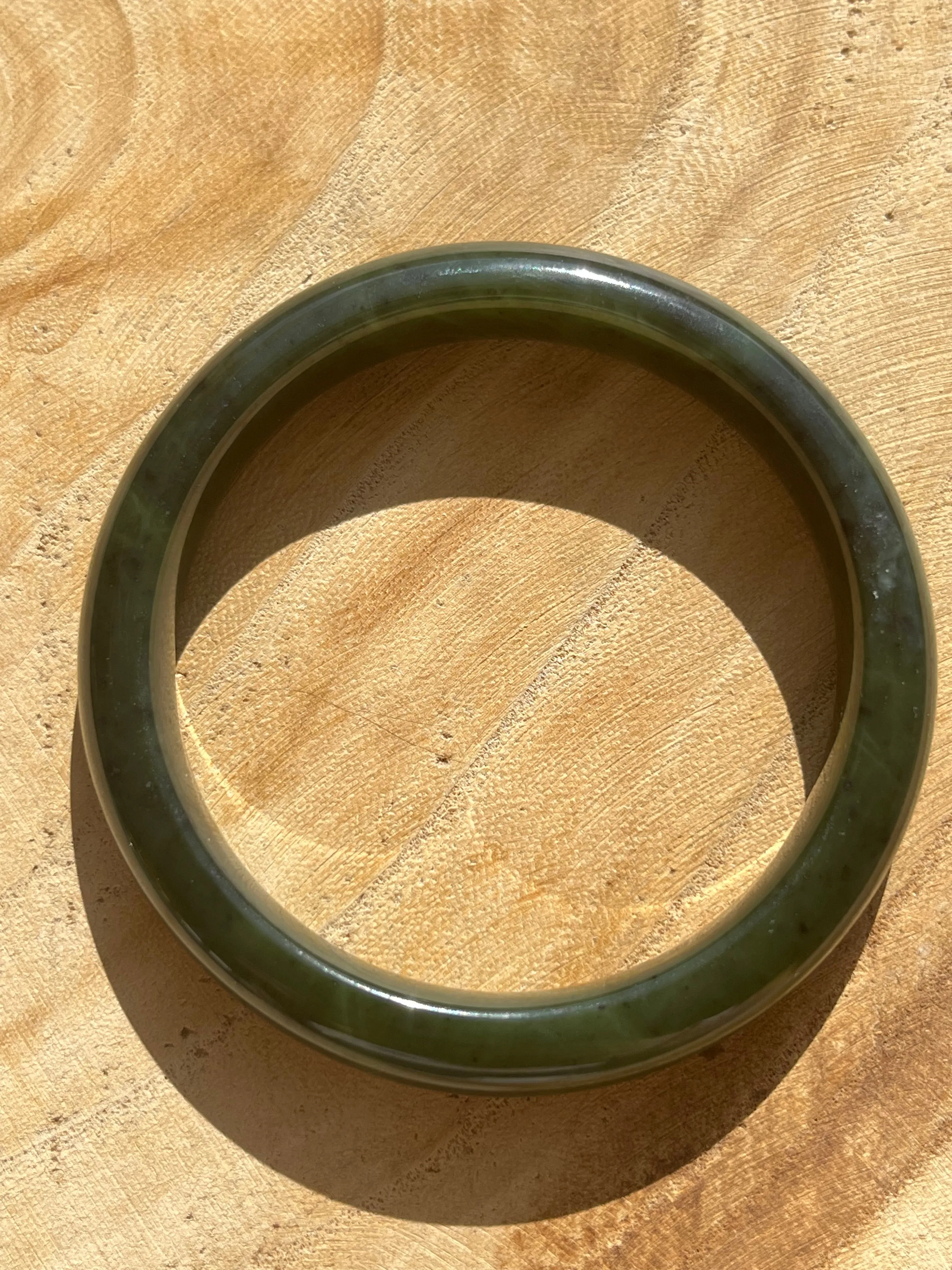 Dark Green Nephrite Jade Bangle 57mm, 碧玉手镯