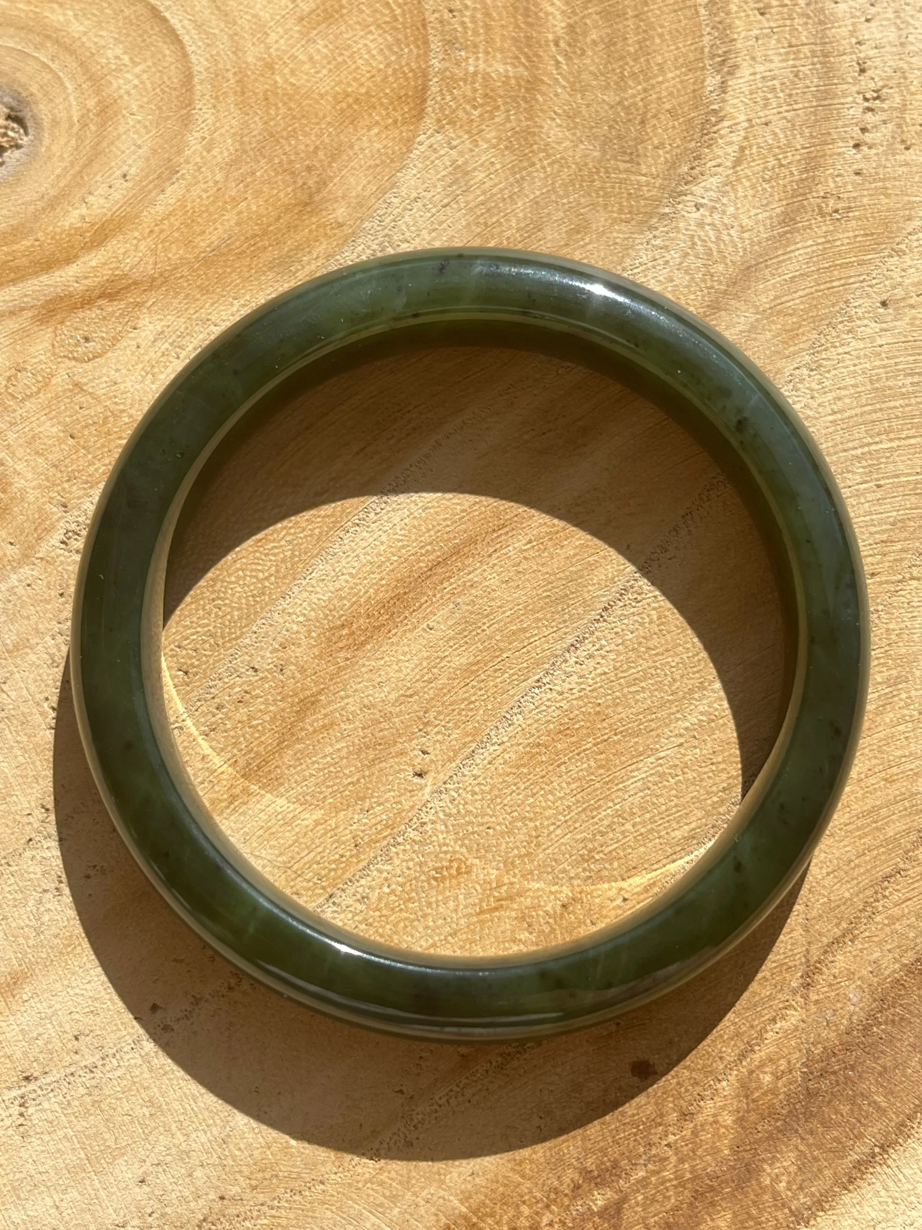 Dark Green Nephrite Jade Bangle 57mm, 碧玉手镯