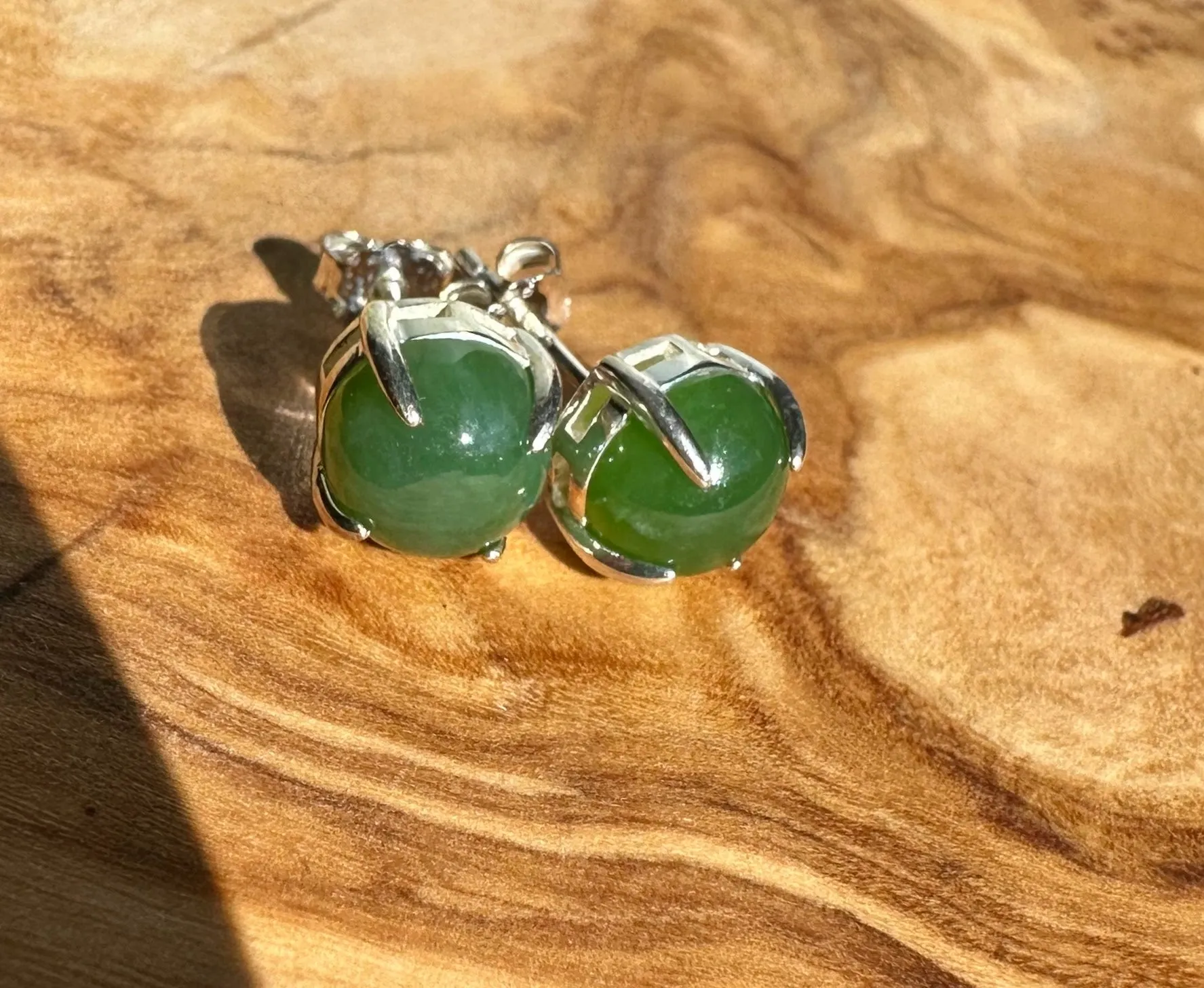 Earrings, Round Silver Studs