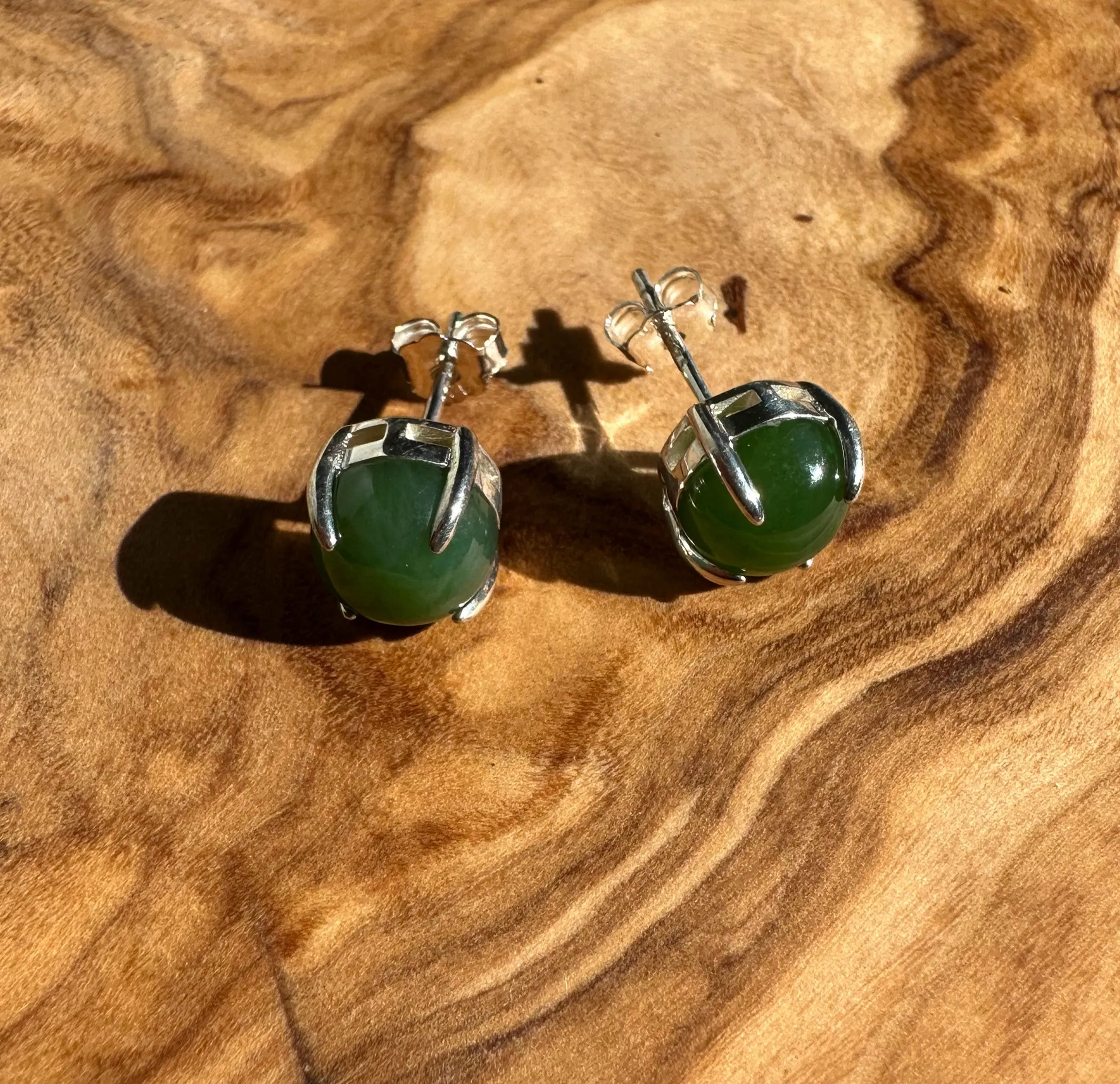 Earrings, Round Silver Studs