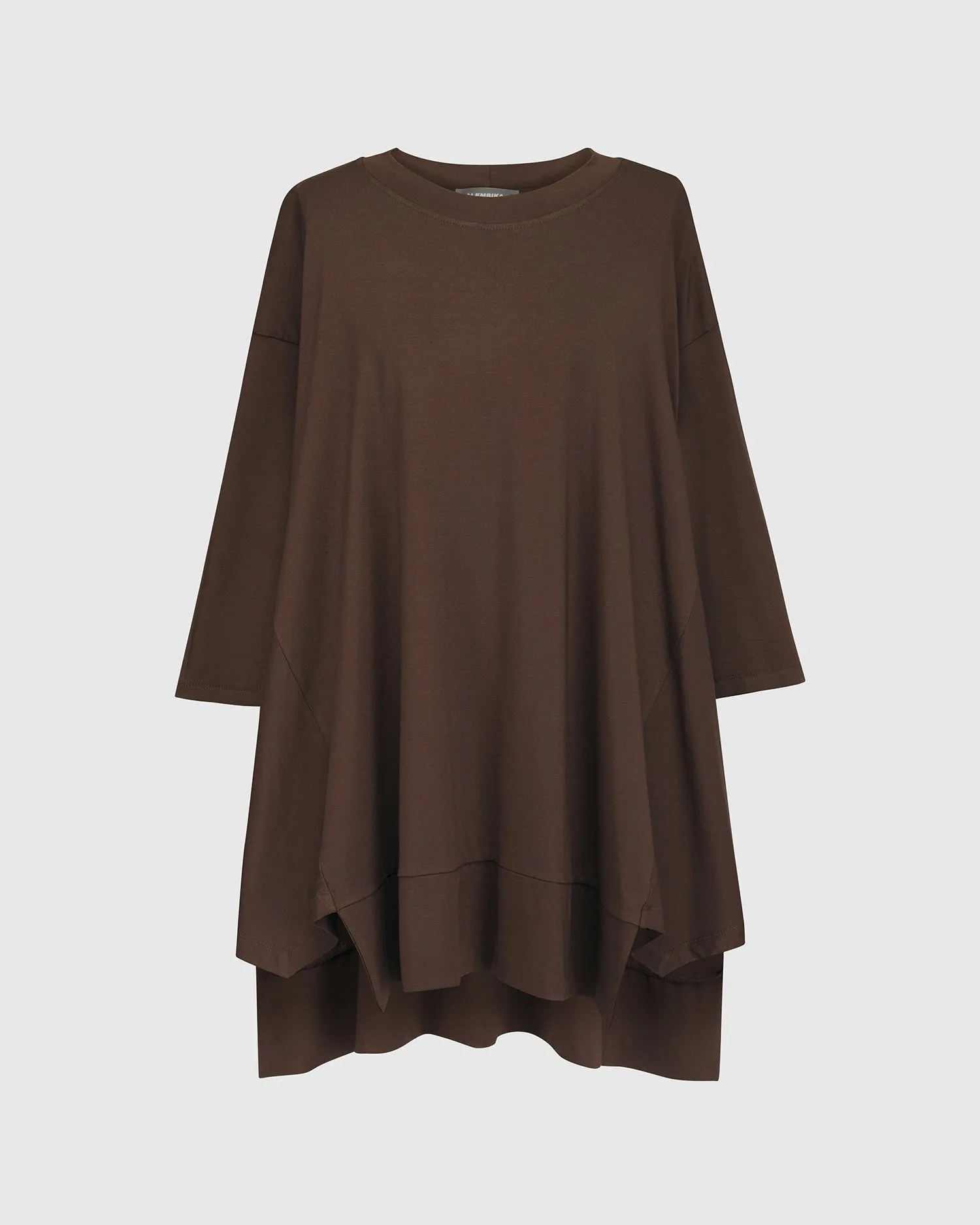 Essential Oversized Trapeze Top, Coffee by Alembika
