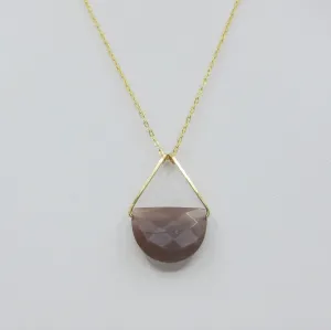 Faceted Chocolate Moonstone Gemstone Necklace