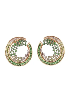 Green Ombre Scatter Hoop Earrings