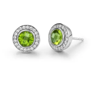 Lafonn Peridot Halo Style Stud Earrings
