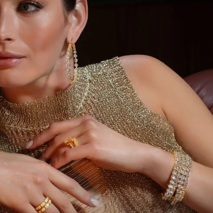 Luxe G Color 15 Carat Tennis Bracelet Four Prong