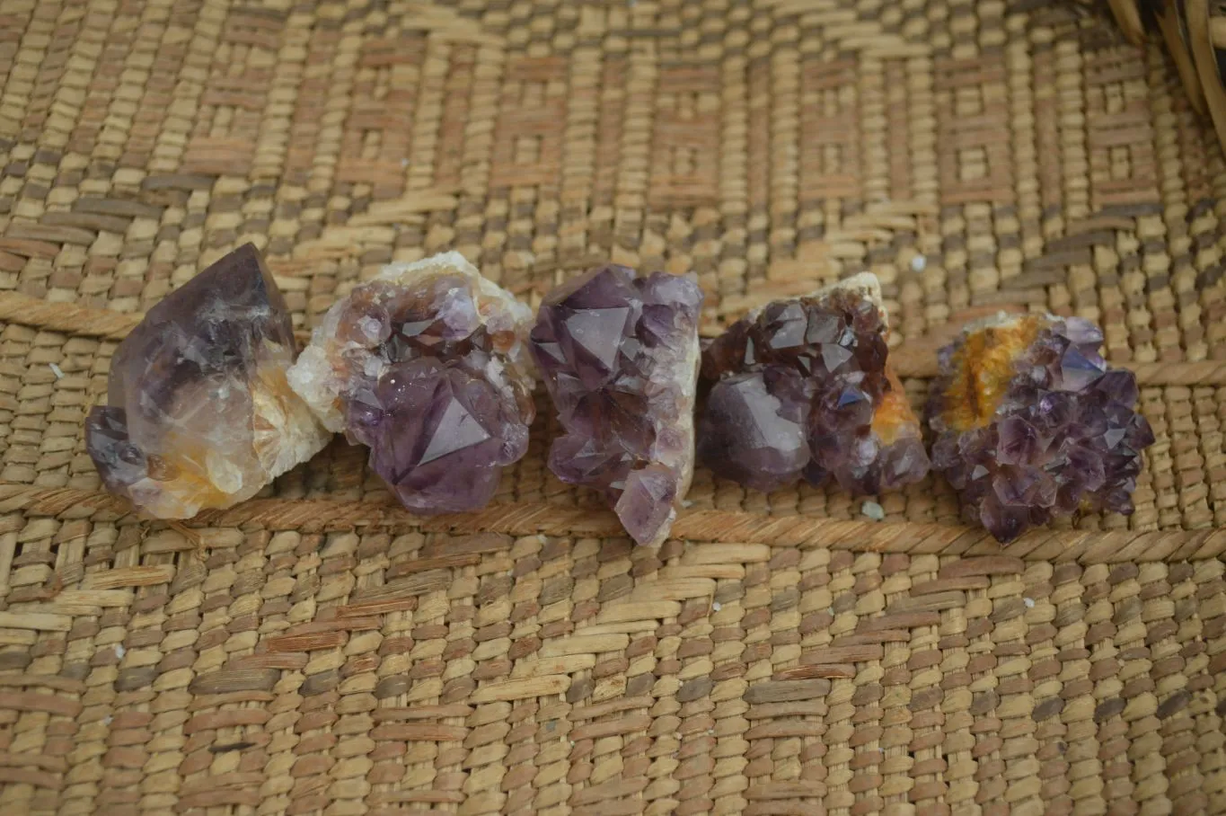Natural Rare Dark Purple Spirit Amethyst Clusters x 24 From Boekenhouthoek, South Africa