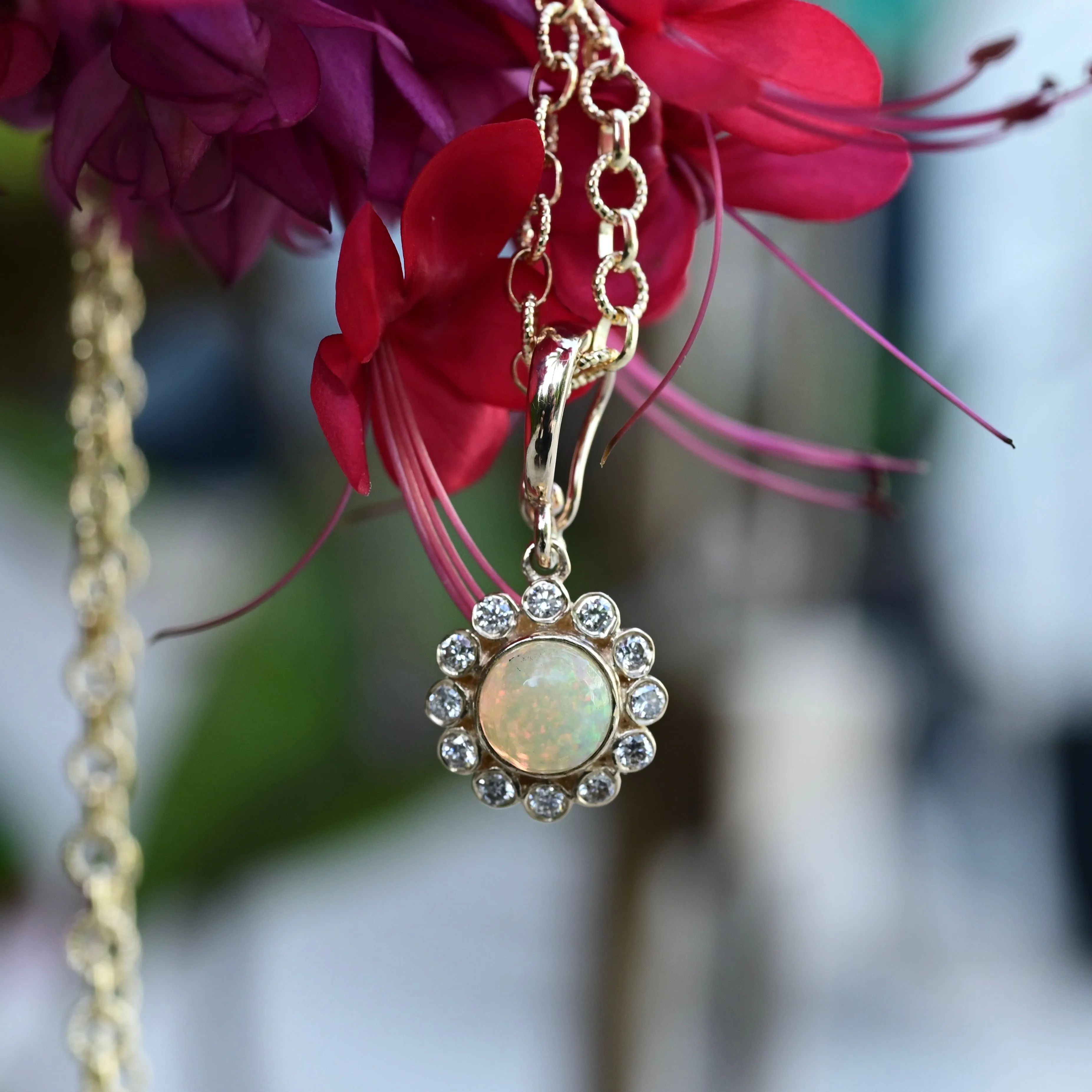 Opal and Diamond Charm