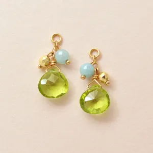 [Palette] 10K Peridot Marron Cut Charms (Yellow Gold)