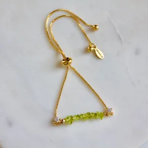 Peridot Chip Adjustable Bracelet