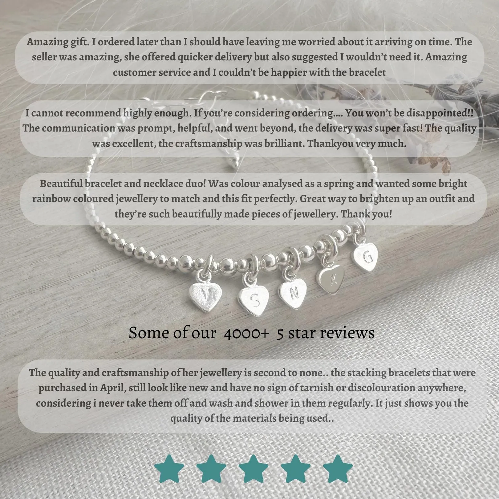 Personalised Family Birthstones Bracelet in Silver, Family Jewelry