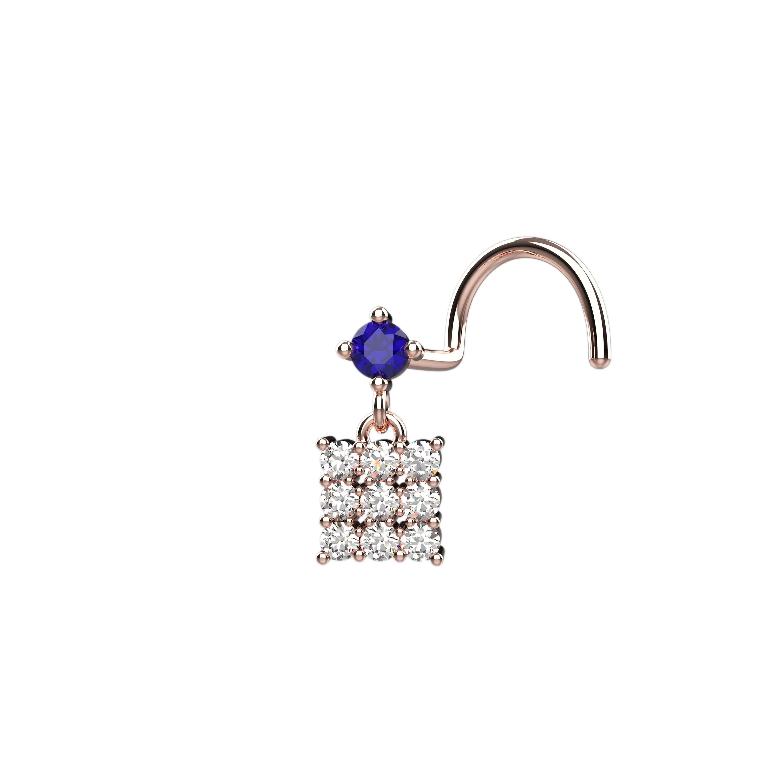Pink Dangle Nose Ring | Dainty Piercing Jewelry for Women