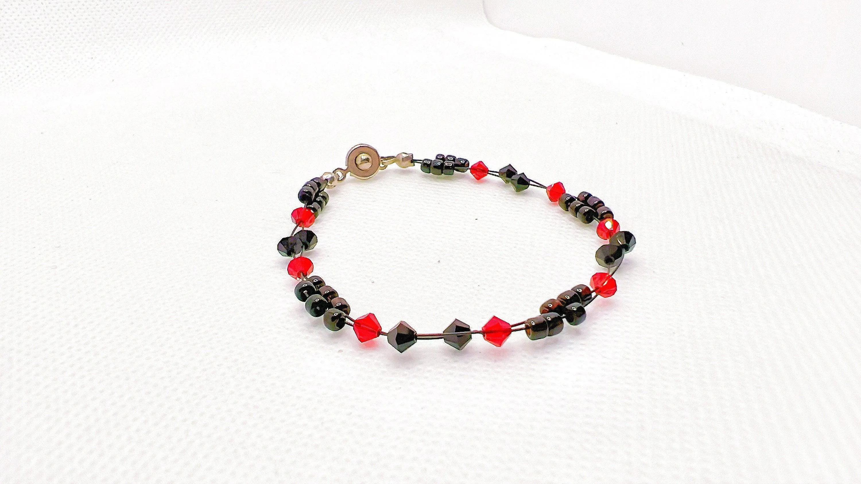 Ruby Crystal Miyuki Bead Bracelet