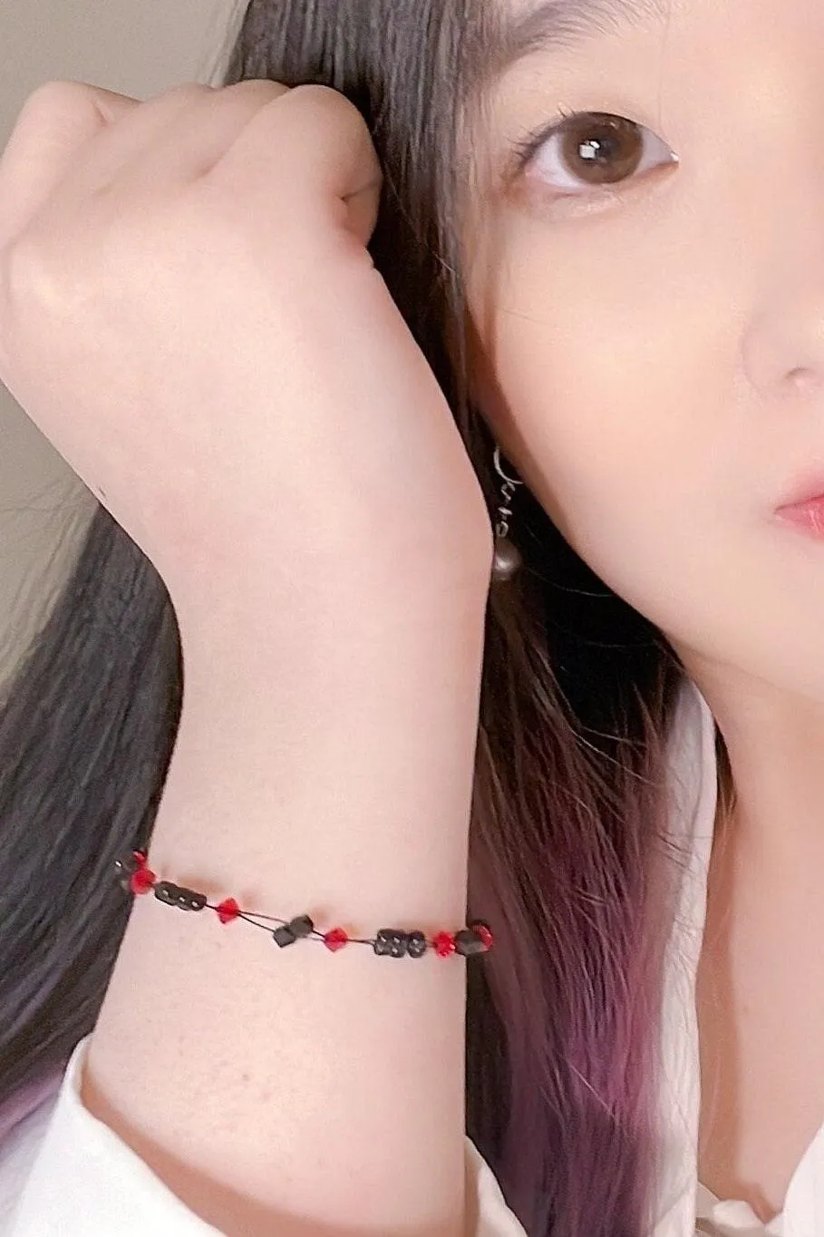 Ruby Crystal Miyuki Bead Bracelet