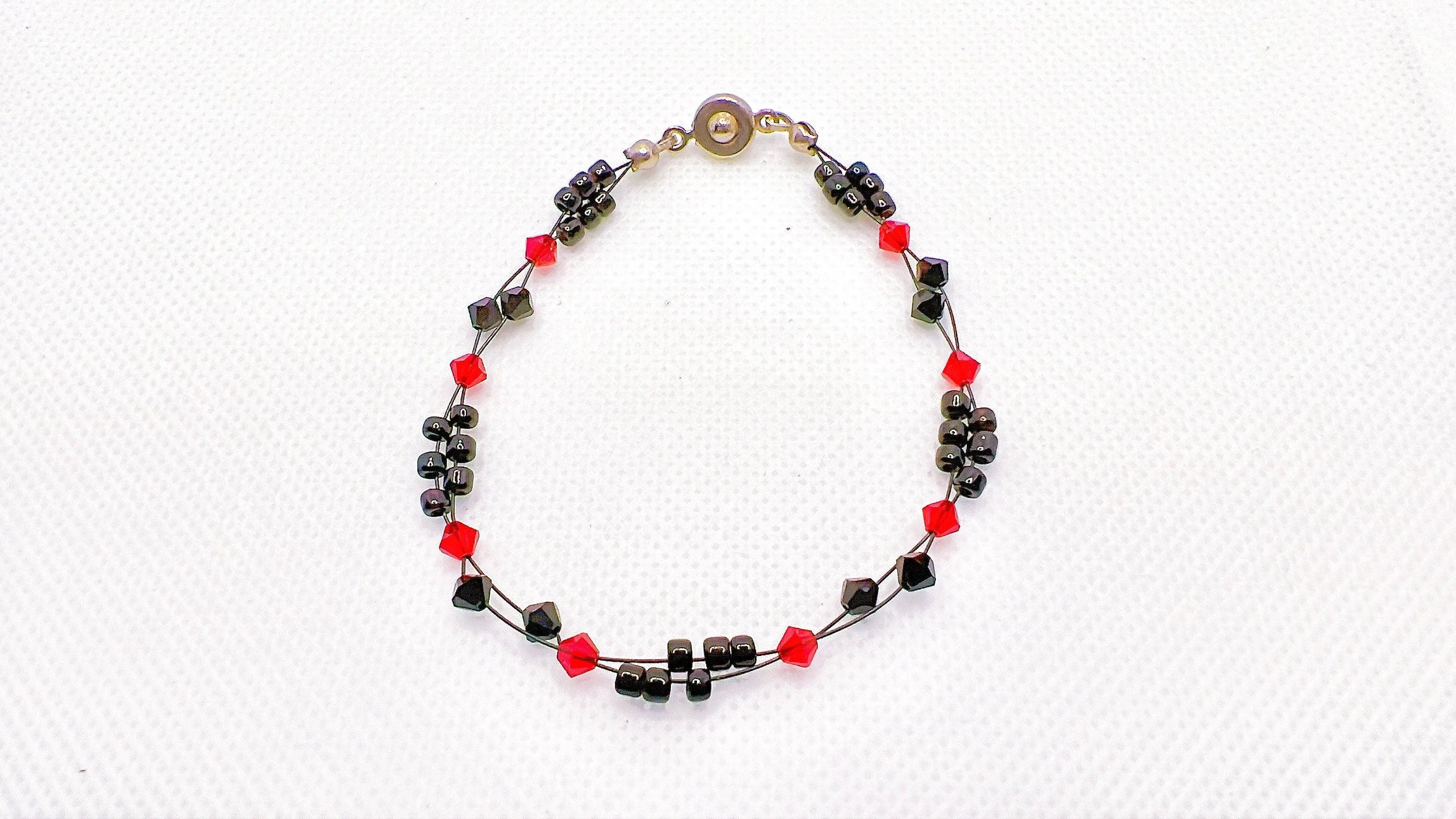 Ruby Crystal Miyuki Bead Bracelet