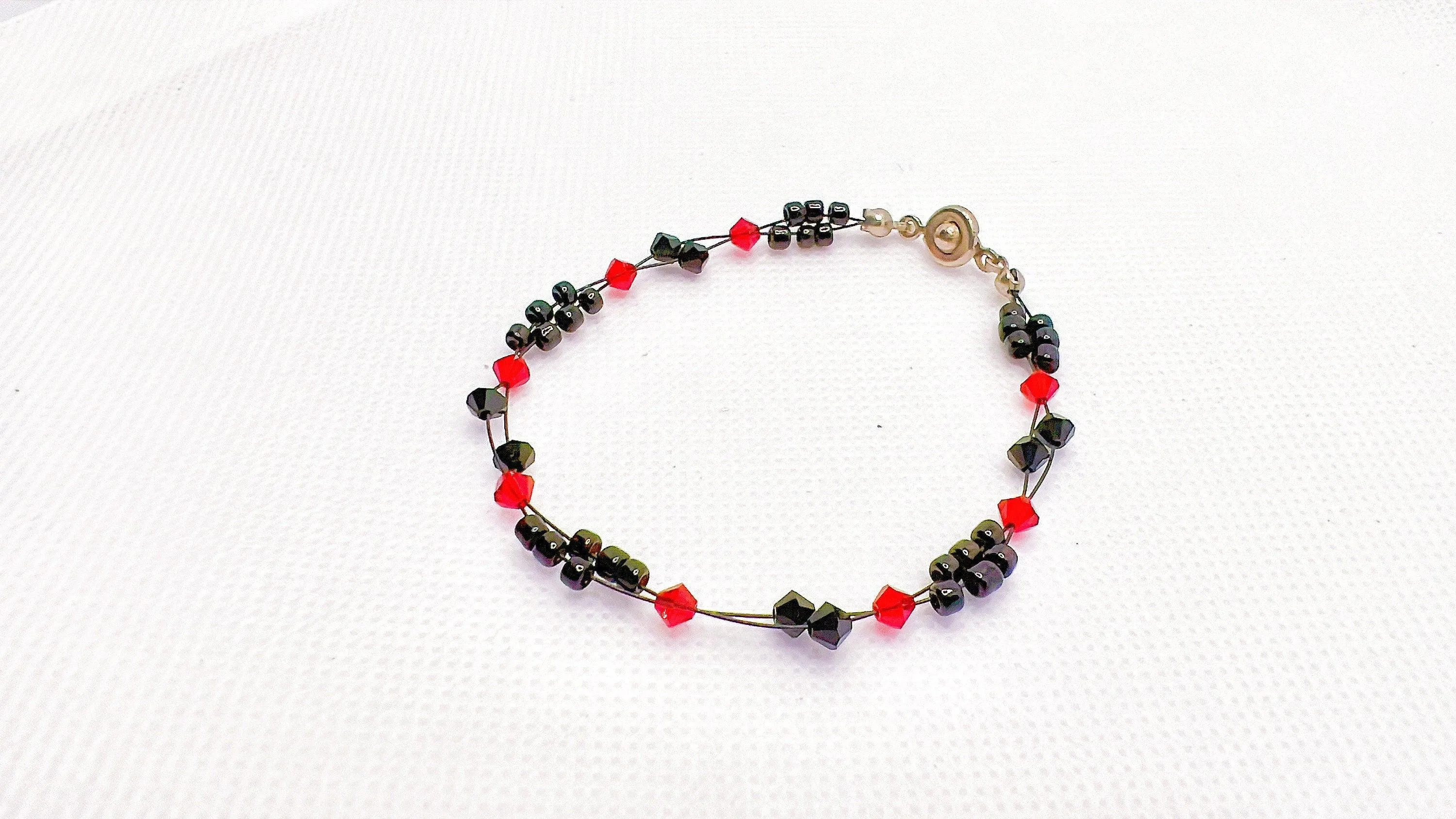 Ruby Crystal Miyuki Bead Bracelet