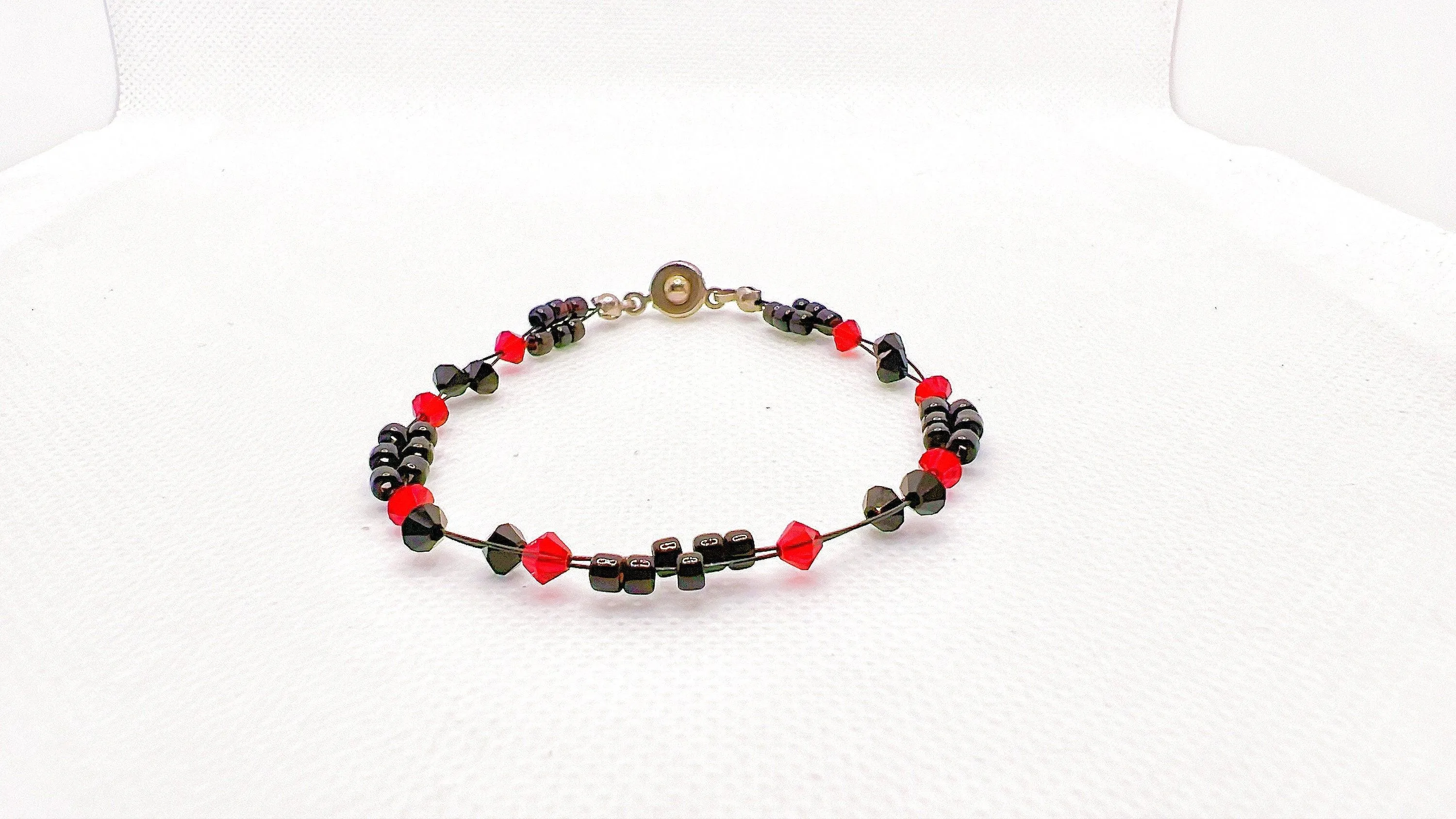 Ruby Crystal Miyuki Bead Bracelet