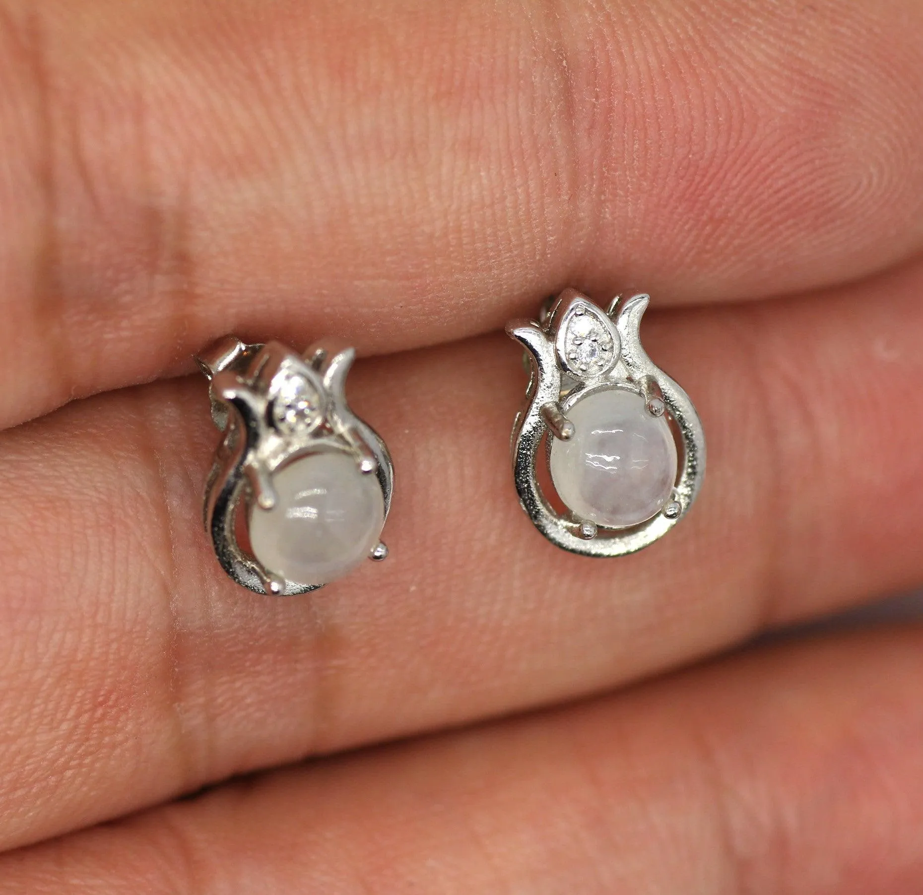 Type A Jadeite Jade Earrings s925 Silver Inlay 7X-5JP2-W5HP