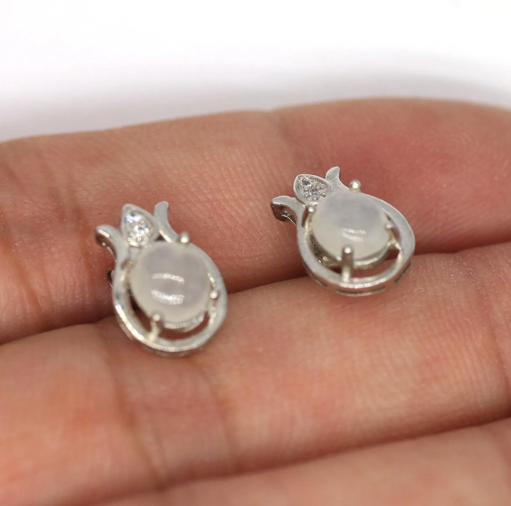 Type A Jadeite Jade Earrings s925 Silver Inlay 7X-5JP2-W5HP