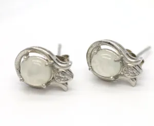 Type A Jadeite Jade Earrings s925 Silver Inlay 7X-5JP2-W5HP
