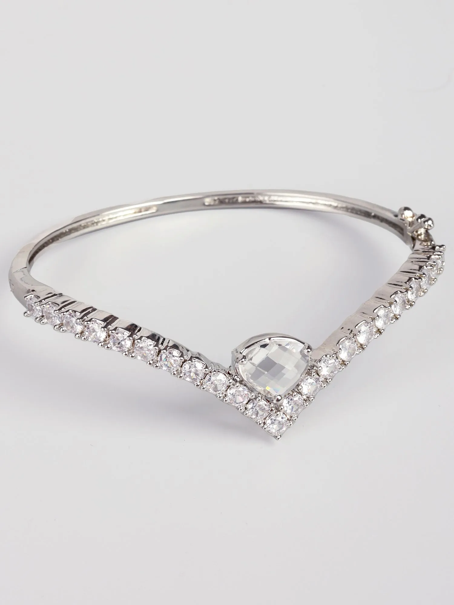 White American Diamond V Shaped Bracelet